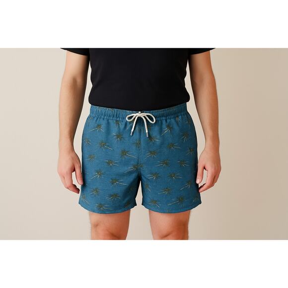 Trunks Surf & Swim Co. Palm Tree Swim Trunks Blue Size Large - Picture 1 of 6